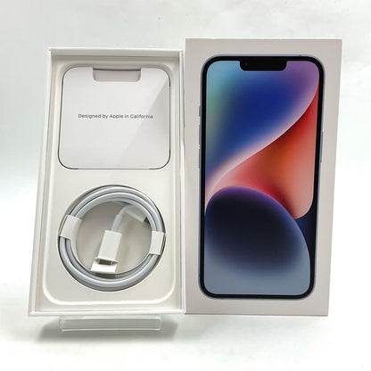 【全額返金保証】【最速発送】Apple iPhone iPhone 14 128GB ブルー docomo 白ロム 動作確認済 85%