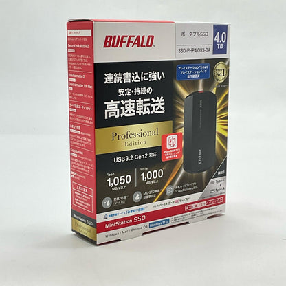 【全額返金保証】【最速発送】BUFFALO ポータブルSSD 4TB SSD-PHP4.0U3-BA 新品未開封 即納OK
