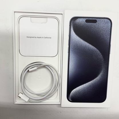 【全額返金保証】【最速発送】Apple iPhone iPhone 15 Pro Max 256GB ブルー SIMフリー 白ロム 動作確認済 84%