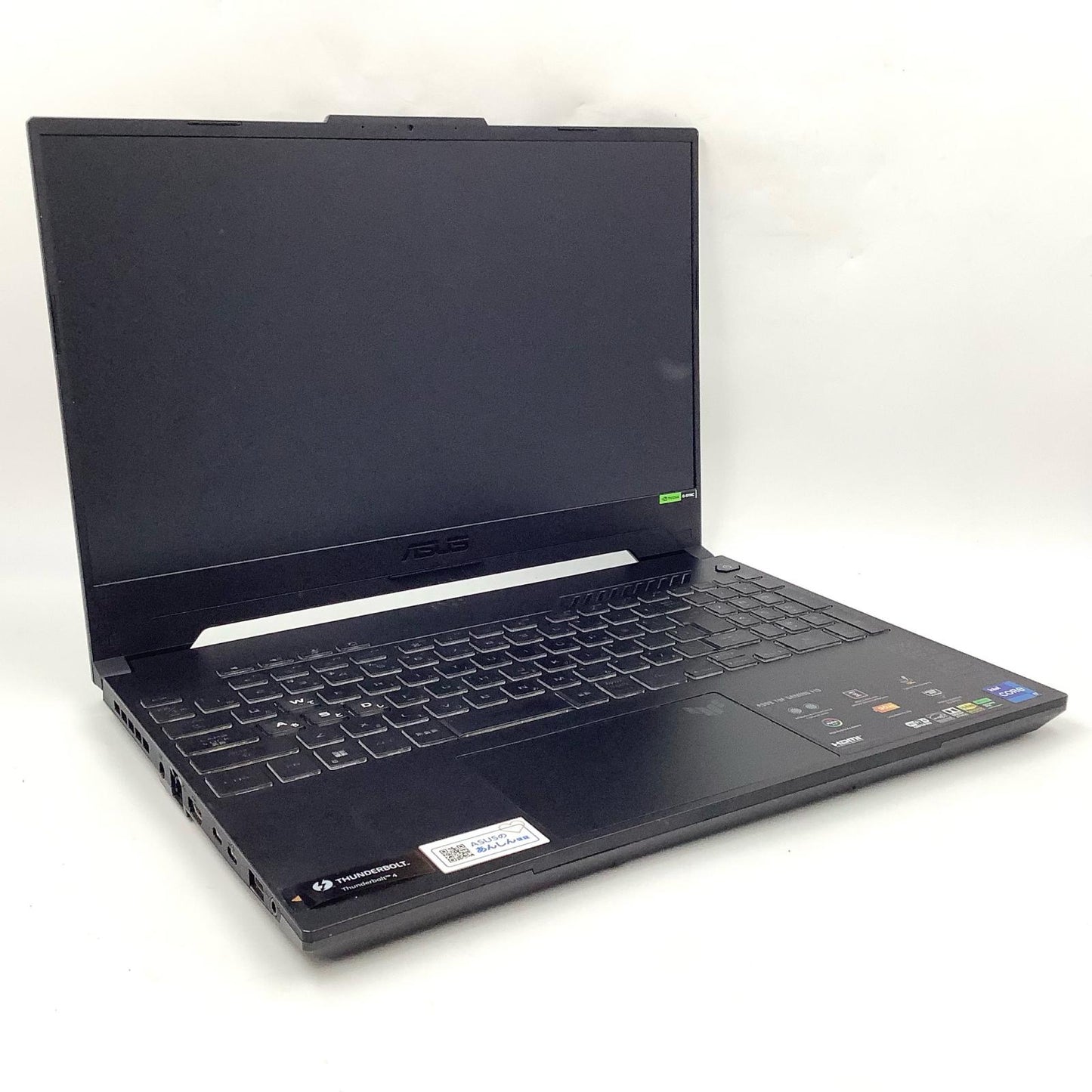 【全額返金保証】【最速発送】ASUS TUF Gaming F15 FX507 12th Gen Intel(R) Core(TM) i7-12700H 16GB M.2 SSD 512GB GeForce RTX 4050 Laptop 84% 動作確認済