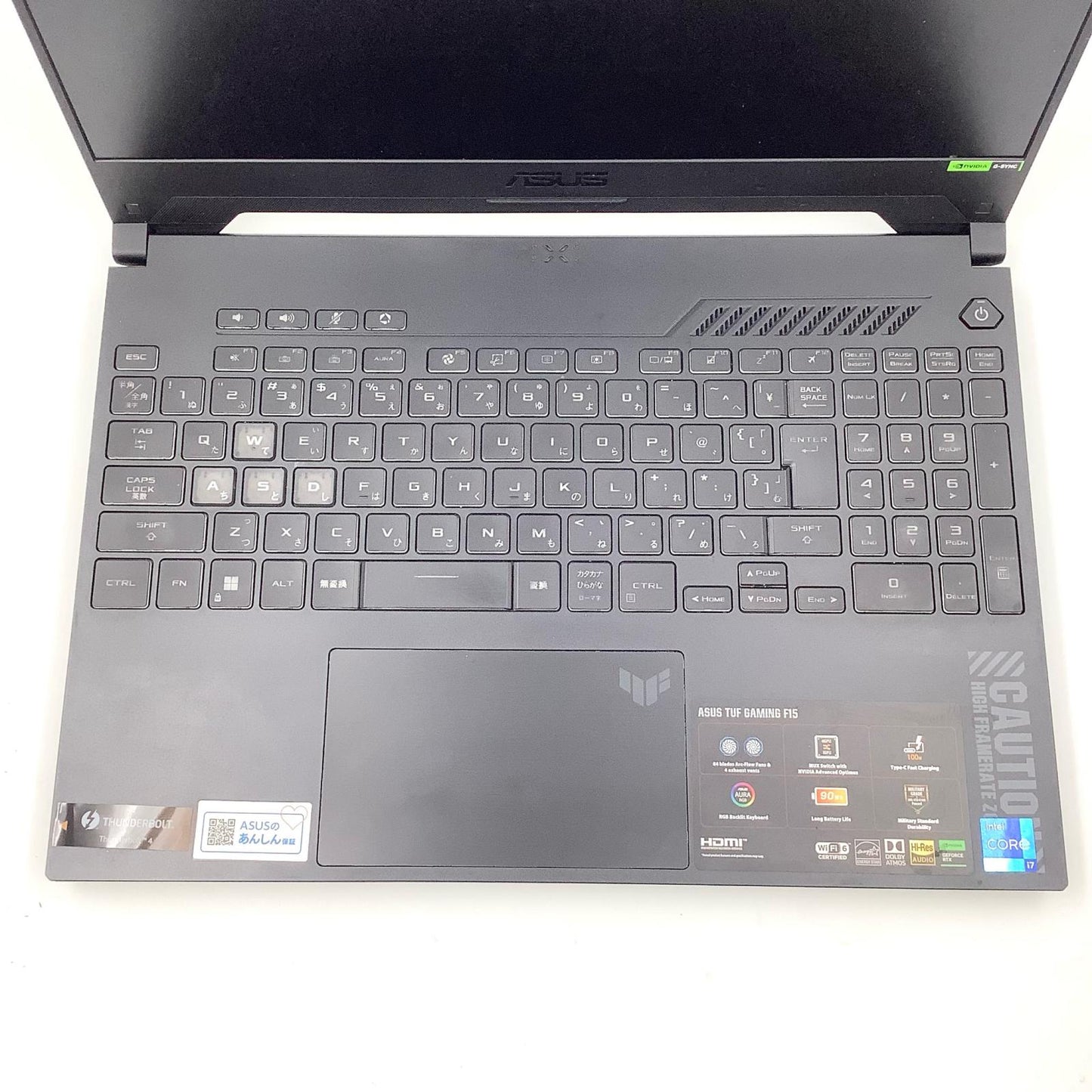 【全額返金保証】【最速発送】ASUS TUF Gaming F15 FX507 12th Gen Intel(R) Core(TM) i7-12700H 16GB M.2 SSD 512GB GeForce RTX 4050 Laptop 84% 動作確認済