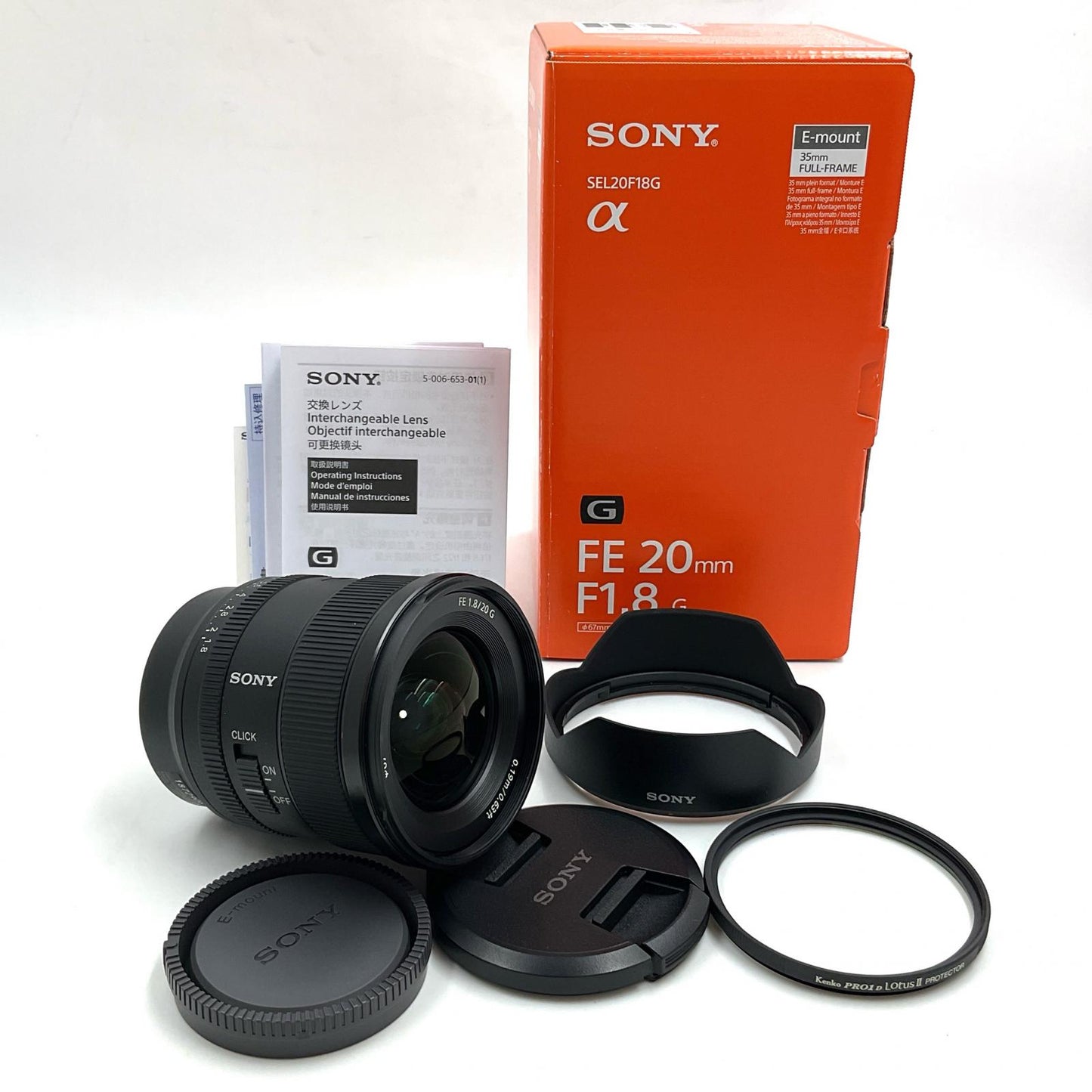 【全額返金保証】【最速発送】Sony FE 20mm F1.8 G SEL20F18G 超美品 動作確認済