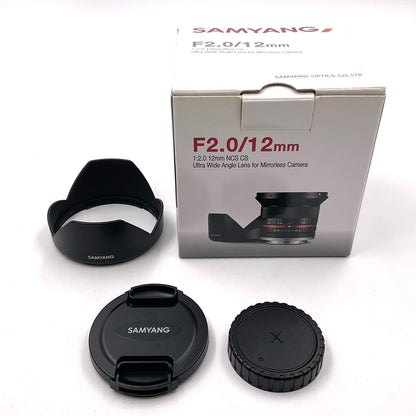 【全額返金保証】【最速発送】SAMYANG 12mm F2.0 NCS CS ブラック [フジフイルム用] 動作確認済