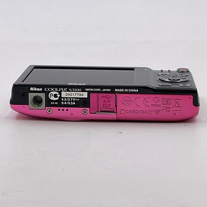 【全額返金保証】【最速発送】Nikon コンパクトデジタルカメラ COOLPIX S3100 [フレッシュピンク] 動作確認済