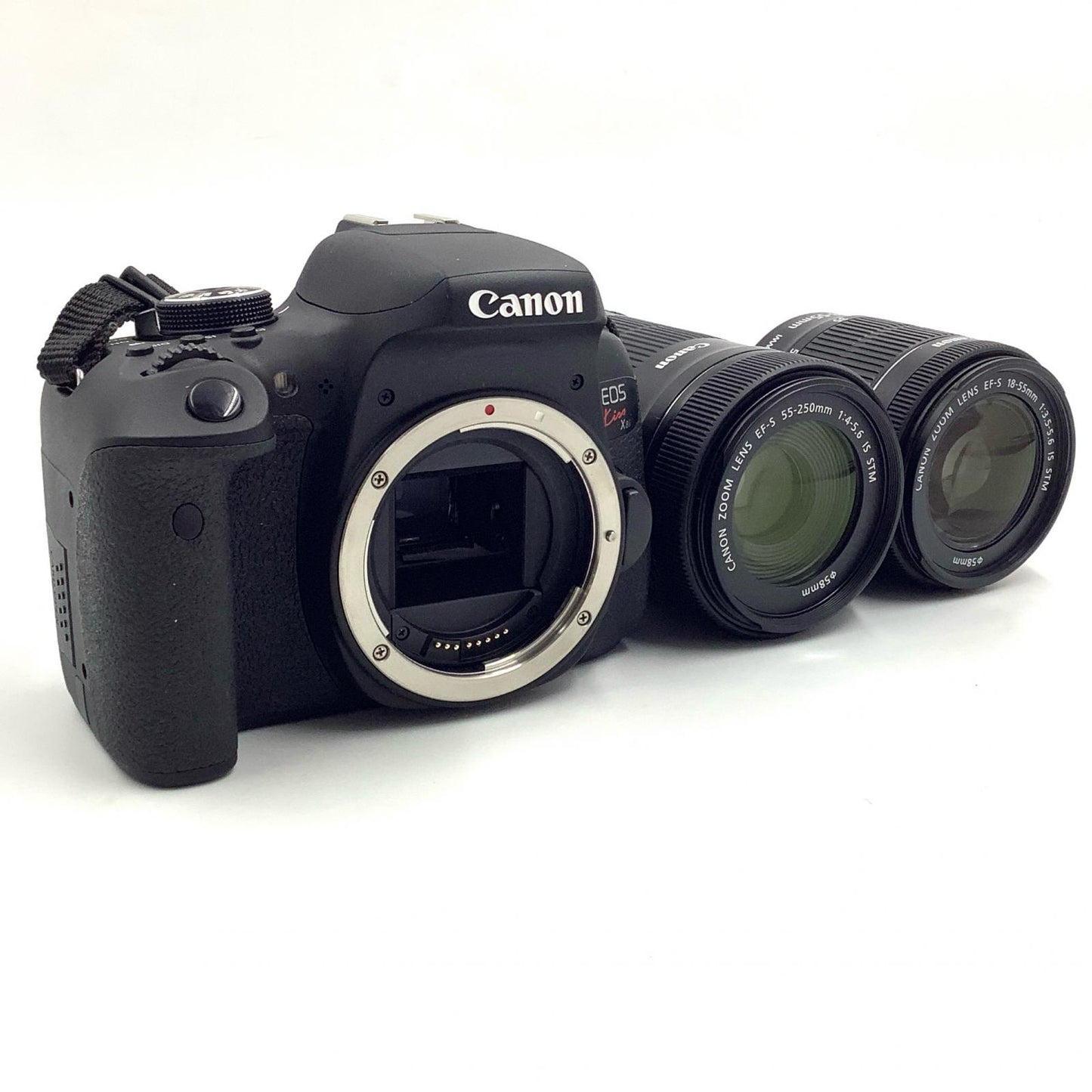 【全額返金保証】【最速発送】Canon デジタル一眼 EOS Kiss X8i ダブルズームキット ブラック 美品 動作確認済