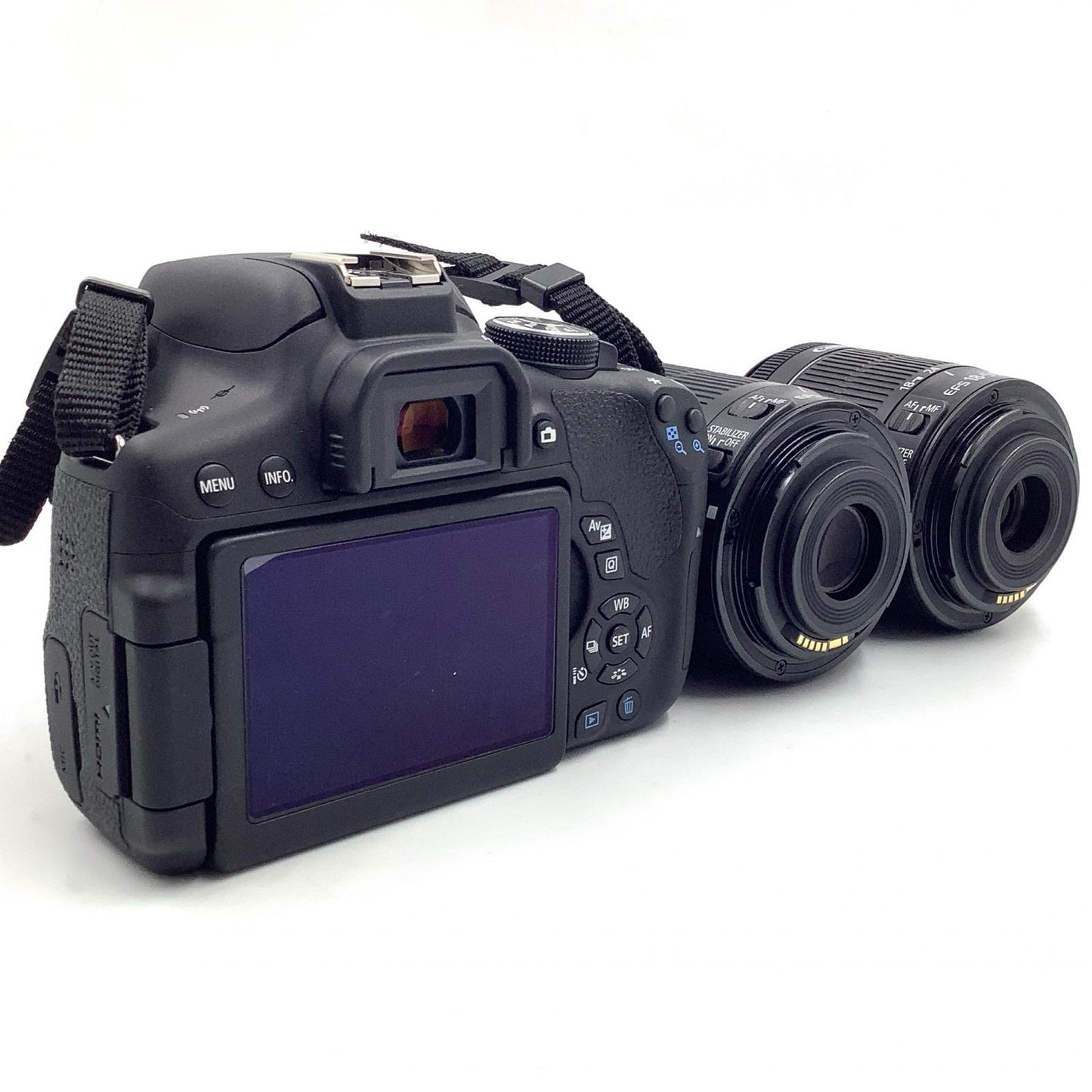 【全額返金保証】【最速発送】Canon デジタル一眼 EOS Kiss X8i ダブルズームキット ブラック 美品 動作確認済