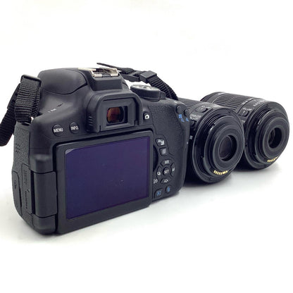 【全額返金保証】【最速発送】Canon デジタル一眼 EOS Kiss X8i ダブルズームキット ブラック 美品 動作確認済