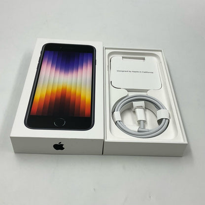 【全額返金保証】【最速発送】Apple iPhone iPhone SE（第3世代） 128GB ミッドナイト Softbank 白ロム 美品 動作確認済 80%