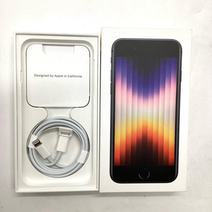 【全額返金保証】【最速発送】Apple iPhone iPhone SE（第3世代） 64GB ミッドナイト au 白ロム 動作確認済 97%