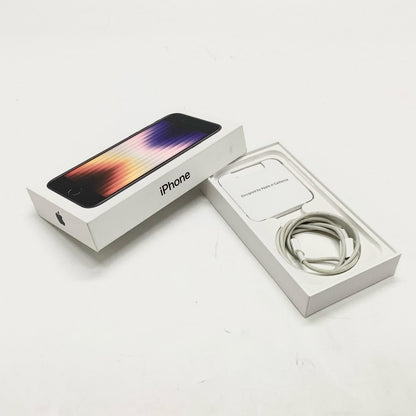 【全額返金保証】【最速発送】Apple iPhone iPhone SE（第3世代） 64GB ミッドナイト au 白ロム 動作確認済 94%