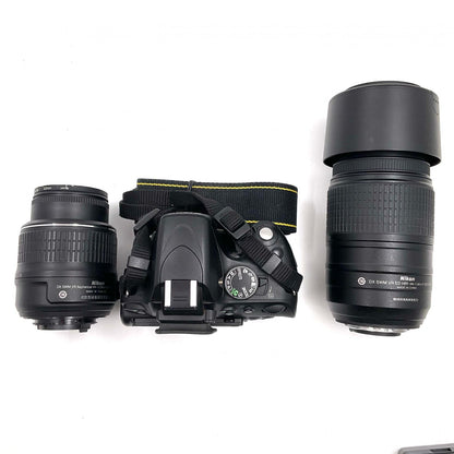 【全額返金保証】【最速発送】Nikon デジタル一眼 D5100 ダブルズームキット ブラック 美品 動作確認済