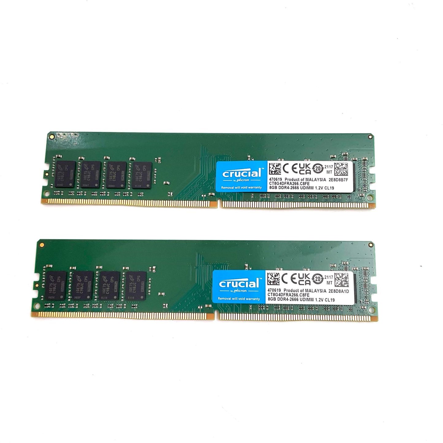 【全額返金保証】【最速発送】crucial メモリ DDR4 PC4-21300 8GBX2枚組　合計16GB CT8G4DFRA266 美品 動作確認済