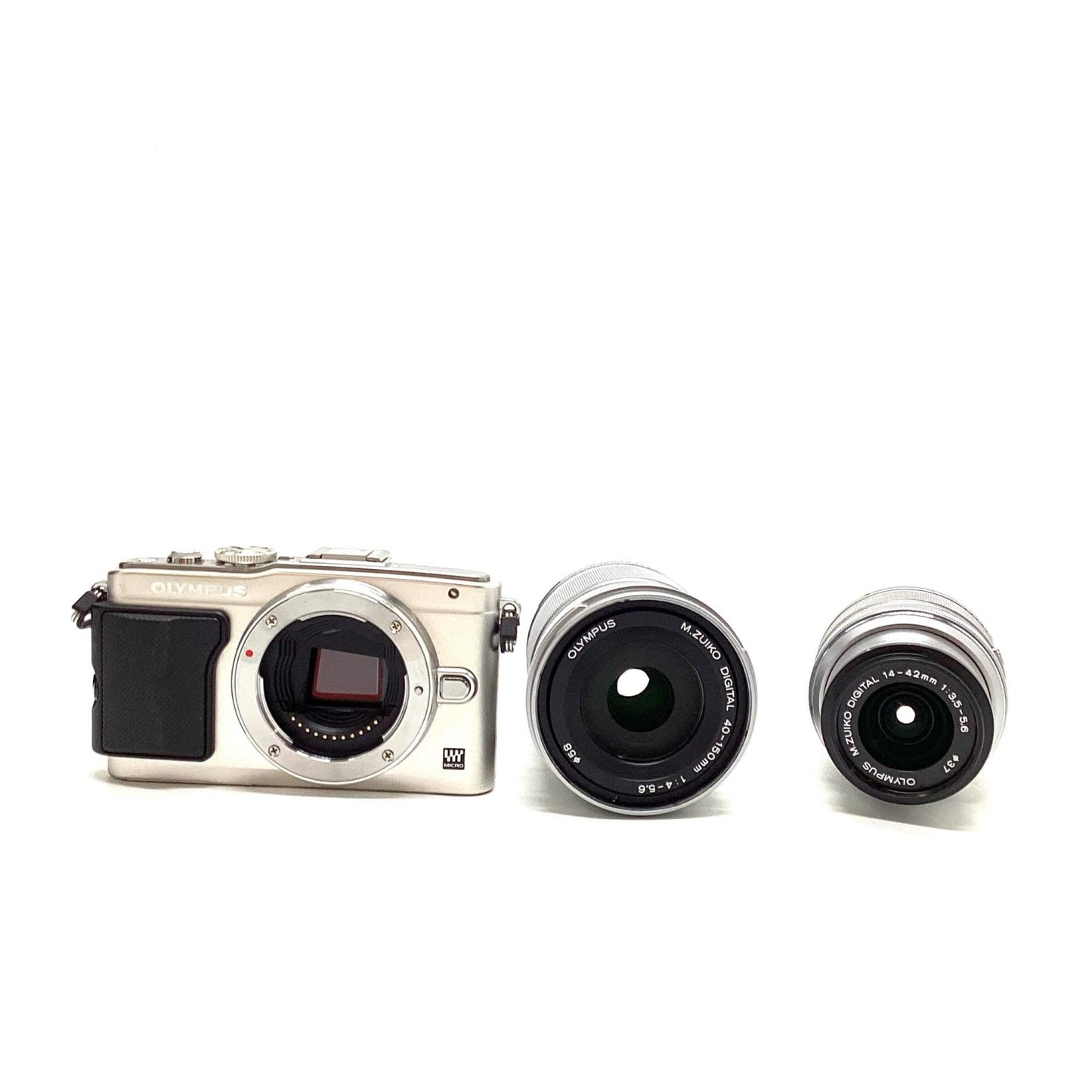 【全額返金保証】【最速発送】OLYMPUS デジタル一眼 OLYMPUS PEN Lite E-PL5 ダブルズームキット [シルバー] シルバー 美品 動作確認済