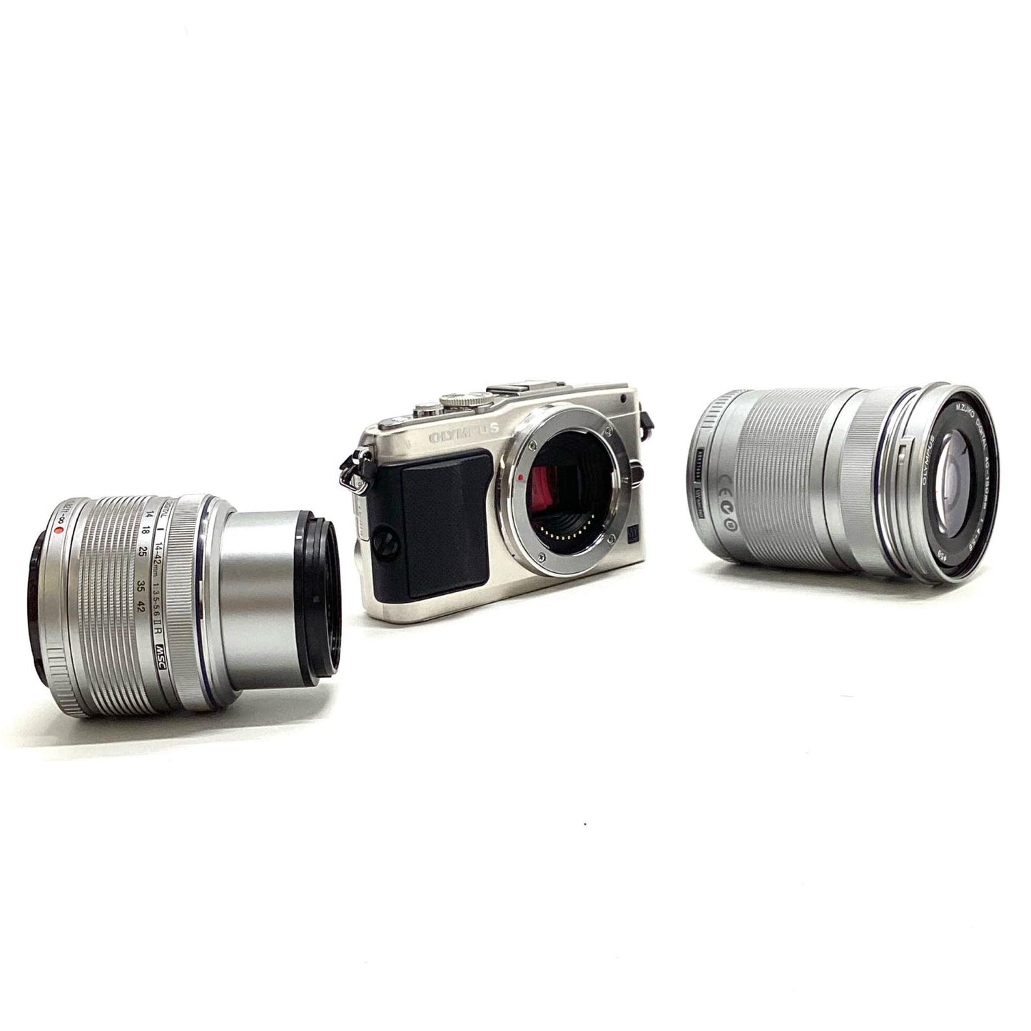 【全額返金保証】【最速発送】OLYMPUS デジタル一眼 OLYMPUS PEN Lite E-PL5 ダブルズームキット [シルバー] シルバー 美品 動作確認済