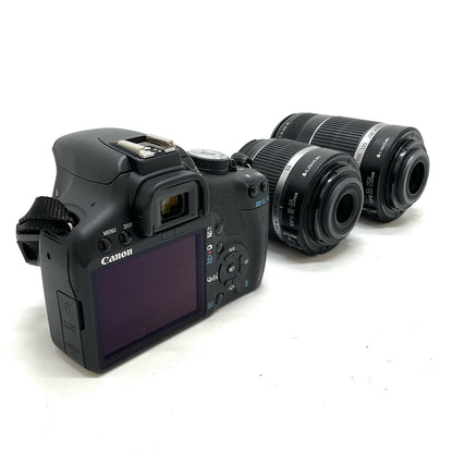 【全額返金保証】【最速発送】Canon デジタル一眼 EOS Kiss X3 ダブルズームキット ブラック 美品 動作確認済