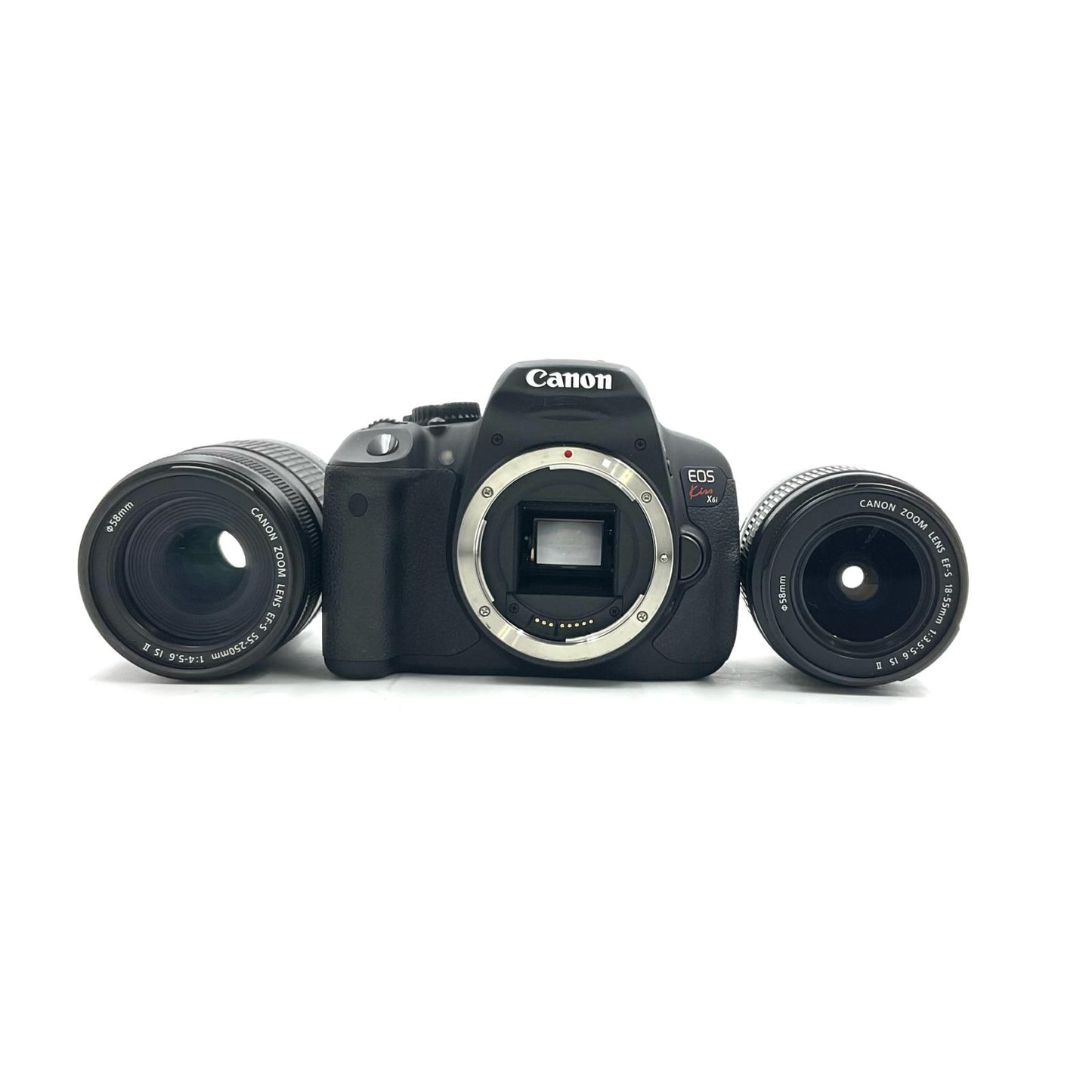 【全額返金保証】【最速発送】Canon デジタル一眼 EOS Kiss X6i ダブルズームキット ブラック 動作確認済