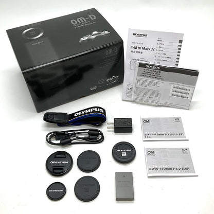 【全額返金保証】【最速発送】OM SYSTEM デジタル一眼 OM-D E-M10 Mark IV EZダブルズームキット [ブラック] 超美品 動作確認済