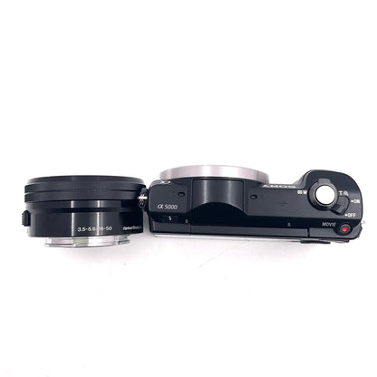 【全額返金保証】【最速発送】Sony デジタル一眼 α5000 ILCE-5000L パワーズームレンズキット ブラック 美品 動作確認済