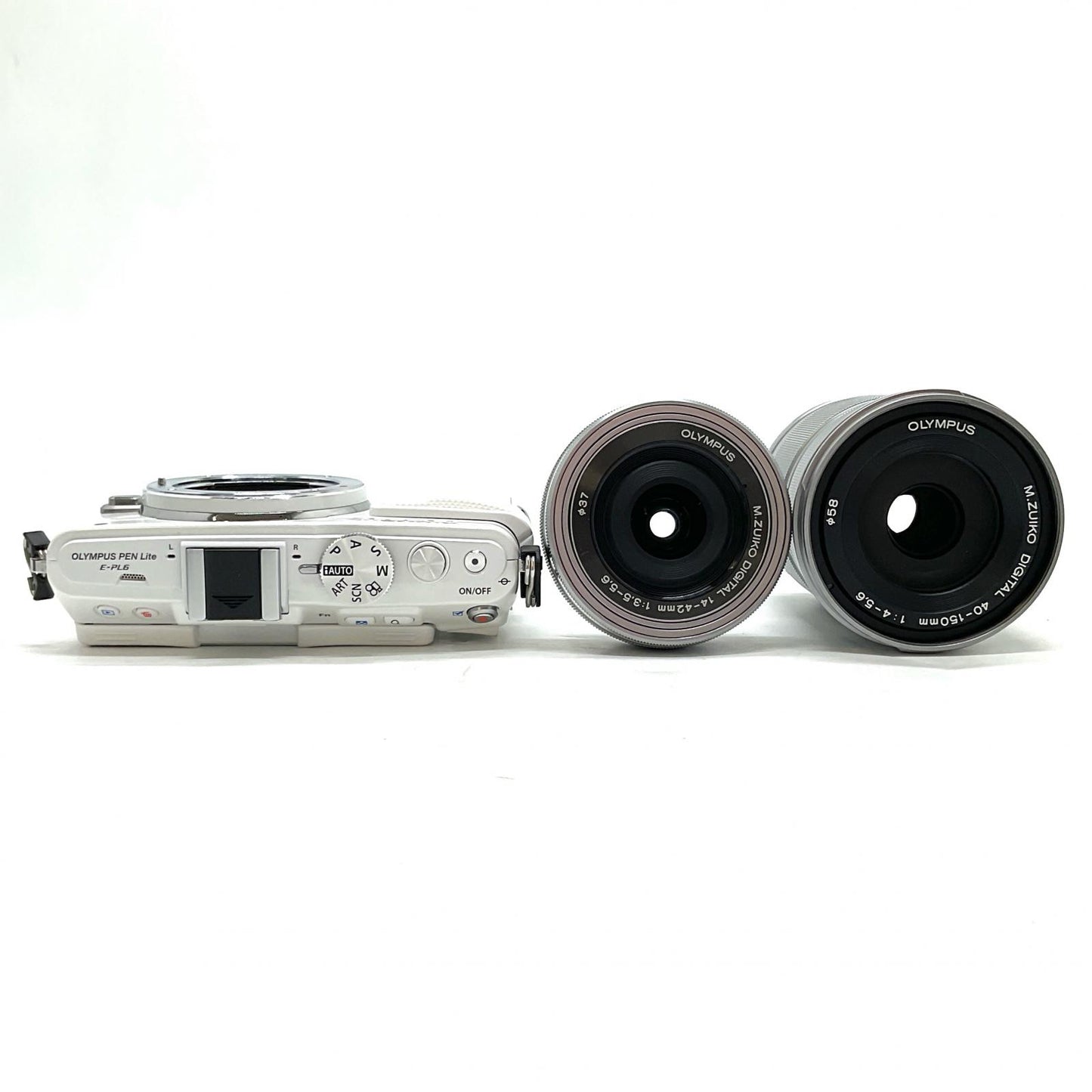 【全額返金保証】【最速発送】OLYMPUS デジタル一眼 OLYMPUS PEN Lite E-PL6 EZ ダブルズームキット ホワイト 美品 動作確認済