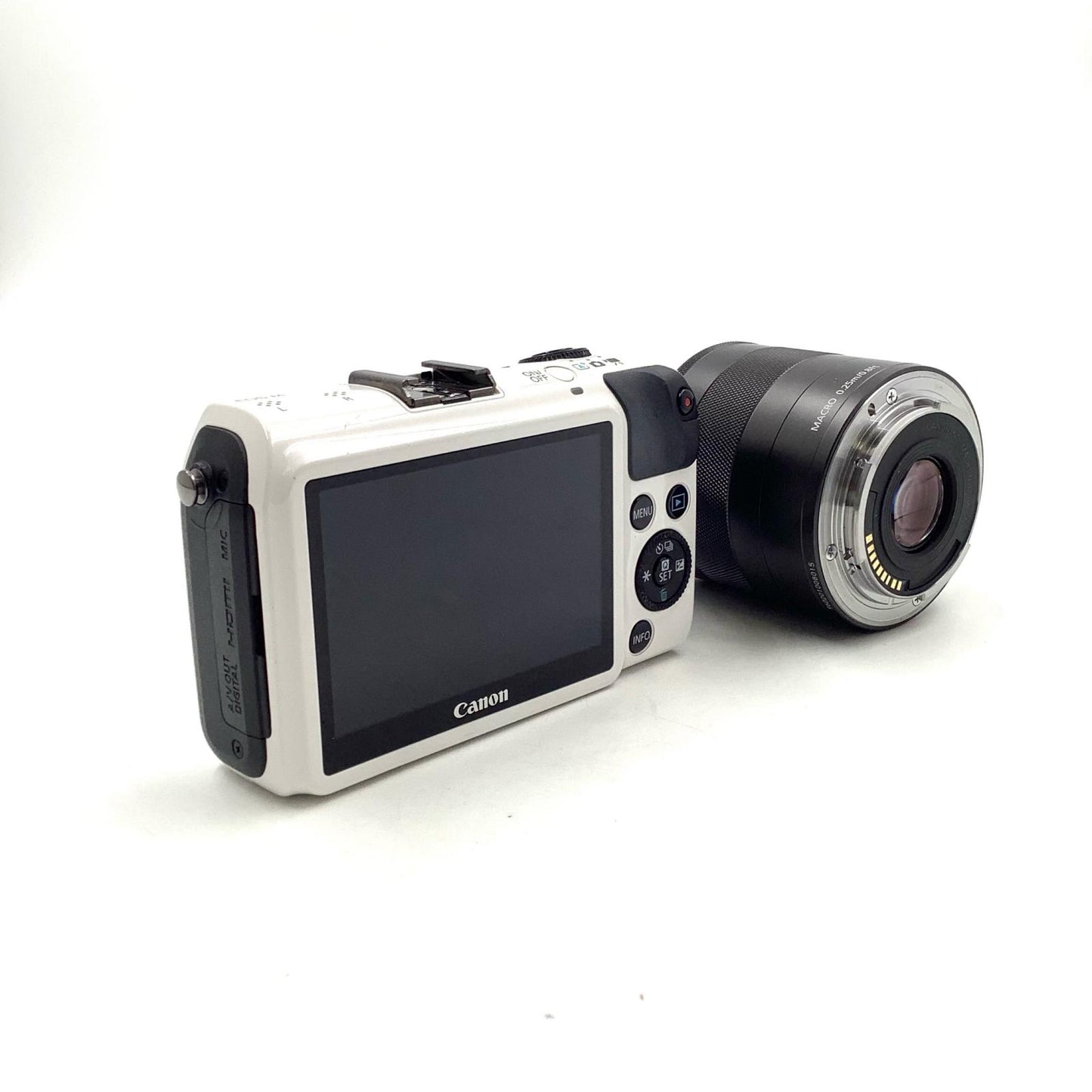【全額返金保証】【最速発送】Canon デジタル一眼 EOS M EF-M18-55 IS STM レンズキット ホワイト 美品 動作確認済