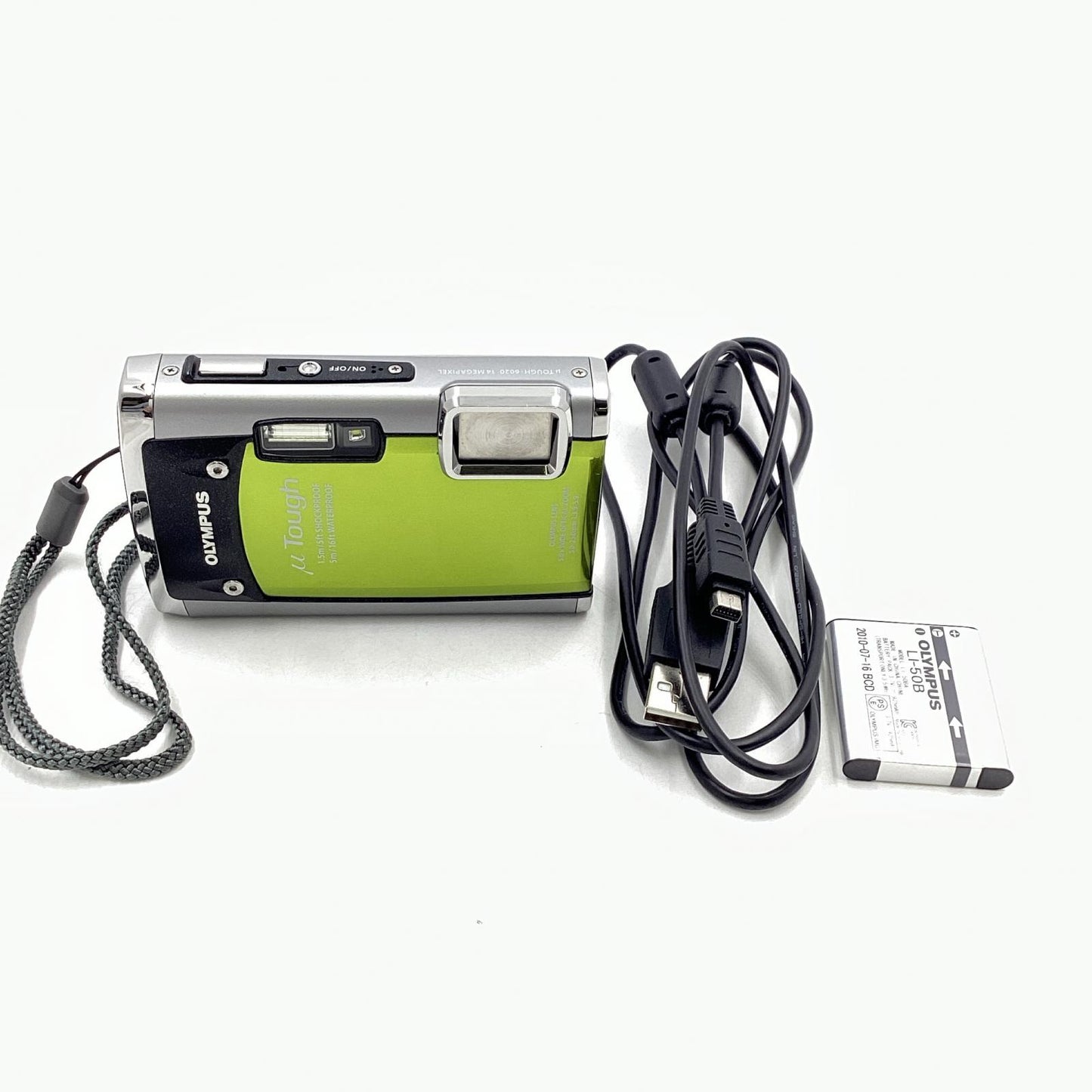 【全額返金保証】【最速発送】OLYMPUS コンパクトデジタルカメラ μTOUGH-6020 [グリーン] 美品 動作確認済
