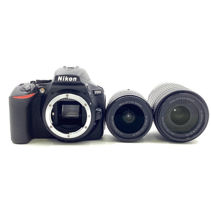 【全額返金保証】【最速発送】Nikon デジタル一眼 D5600 ダブルズームキット ブラック 美品 動作確認済