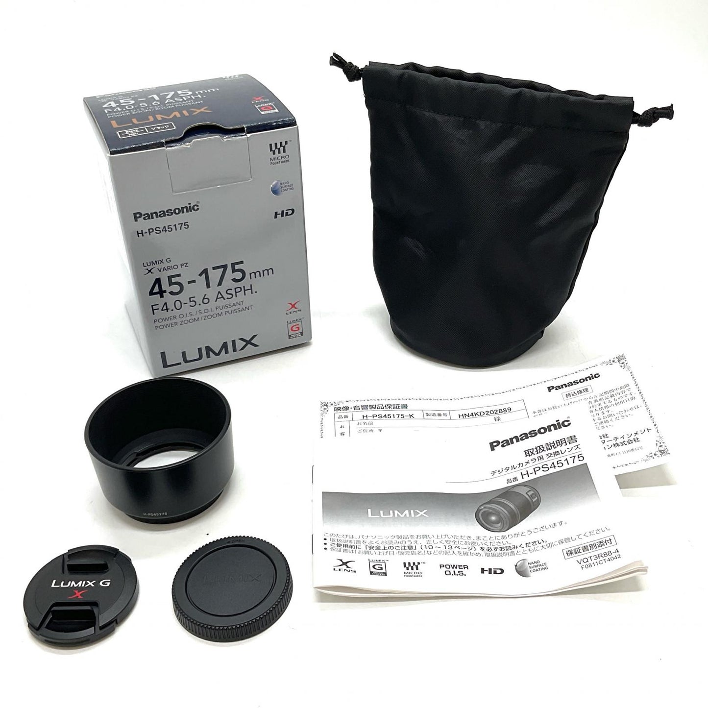 【全額返金保証】【最速発送】Panasonic LUMIX G X VARIO PZ 45-175mm/F4.0-5.6 ASPH./ POWER O.I.S. H-PS45175-K [ブラック] 超美品 動作確認済