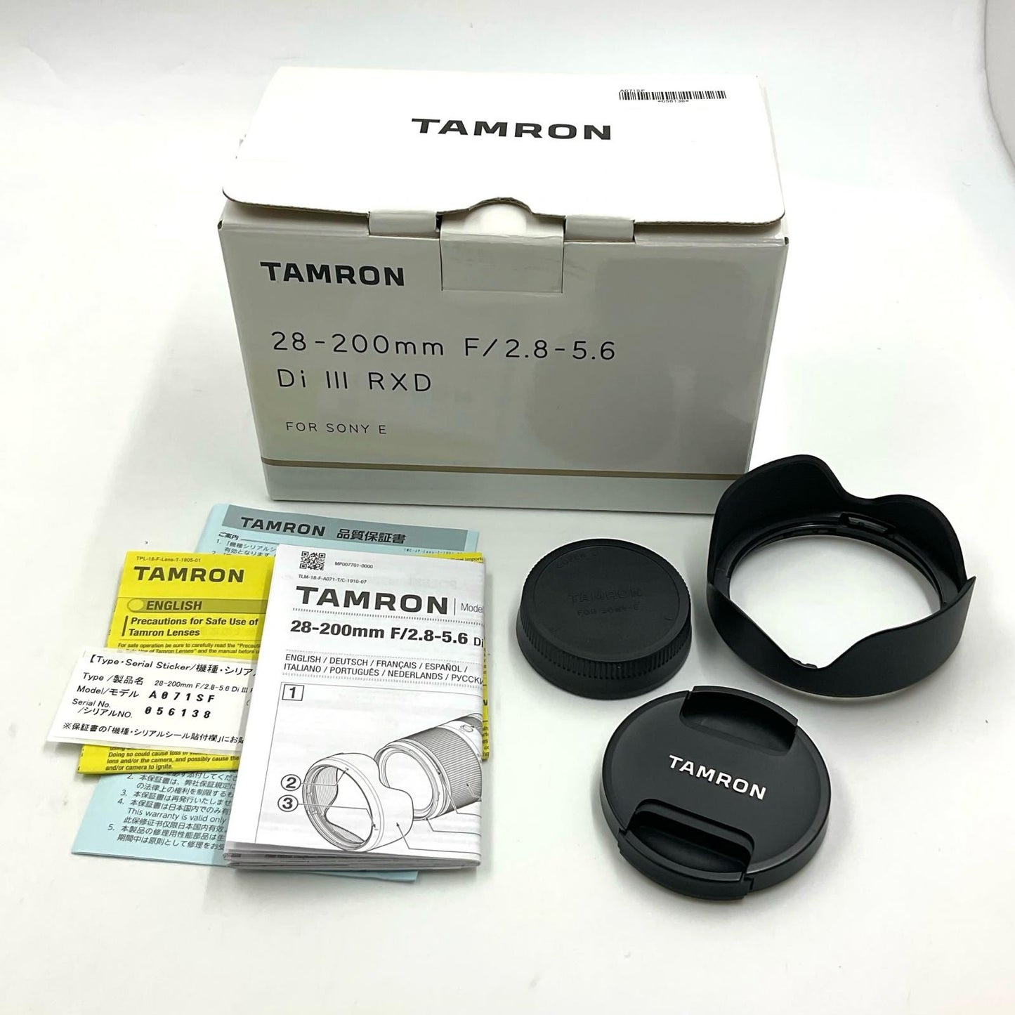【全額返金保証】【最速発送】TAMRON 28-200mm F/2.8-5.6 Di III RXD (Model A071) 美品 動作確認済