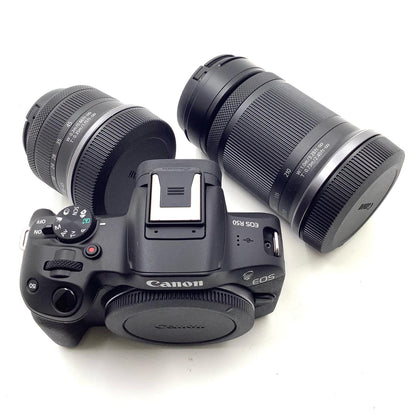 【全額返金保証】【最速発送】Canon デジタル一眼 EOS R50 ダブルズームキット [ブラック] ブラック 超美品 動作確認済