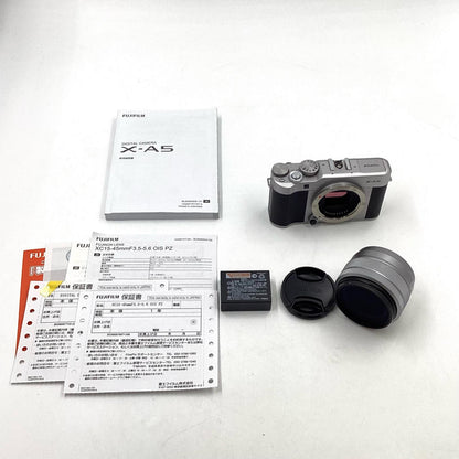 【全額返金保証】【最速発送】FUJIFILM デジタル一眼 X-A5 レンズキット [シルバー] シルバー 美品 動作確認済