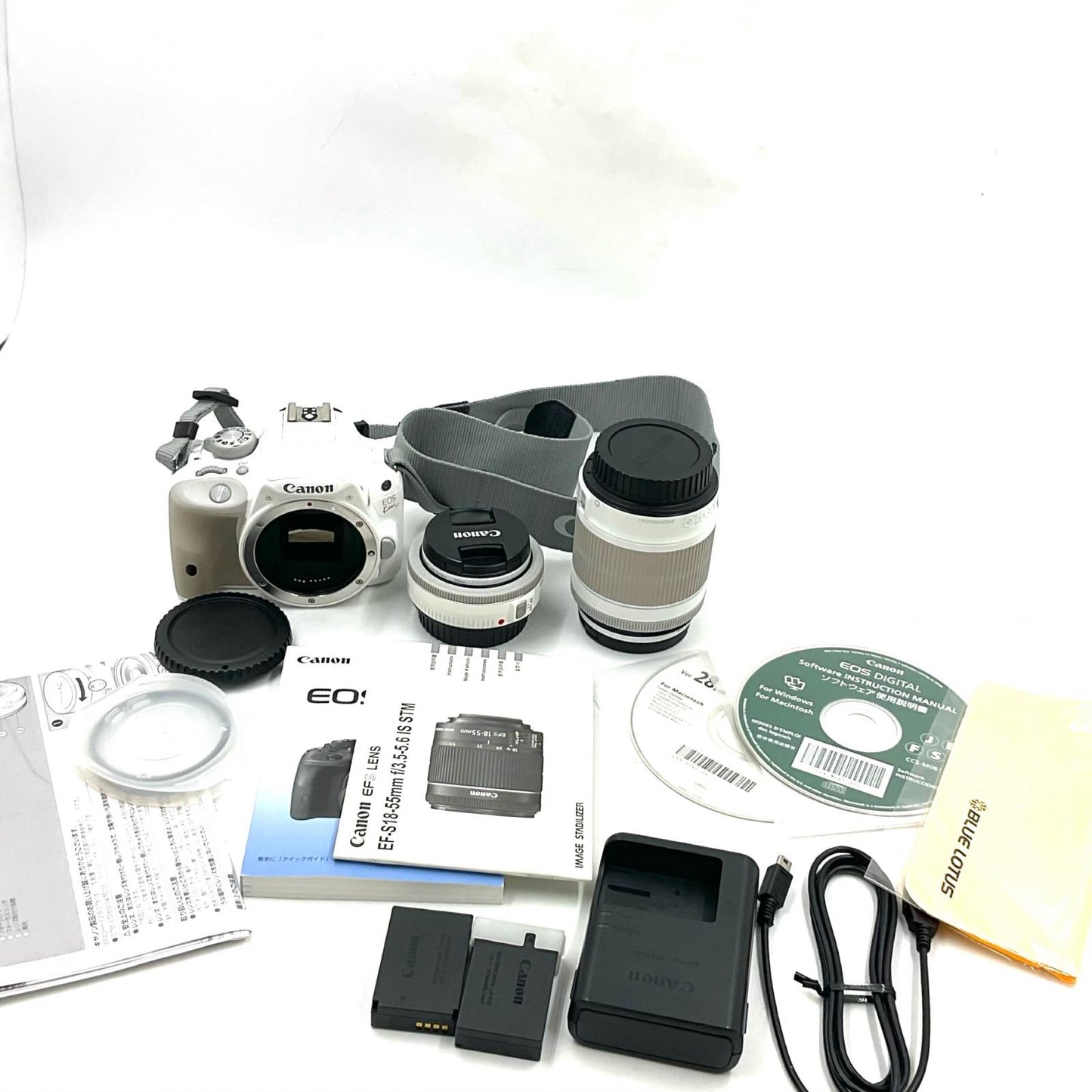 【全額返金保証】【最速発送】Canon デジタル一眼 EOS Kiss X7 ダブルレンズキット 2 ホワイト 美品 動作確認済