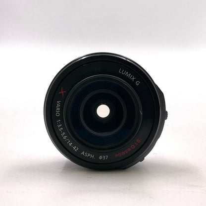 【全額返金保証】【最速発送】Panasonic LUMIX G X VARIO PZ 14-42mm/F3.5-5.6 ASPH./ POWER O.I.S. H-PS14042-K [ブラック] 動作確認済