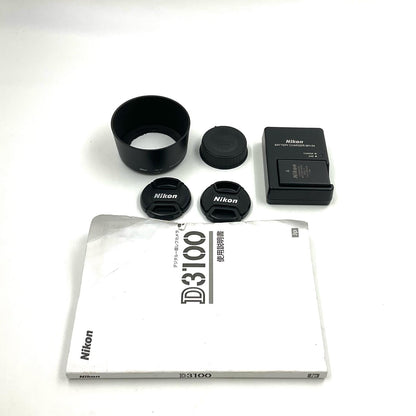 【全額返金保証】【最速発送】Nikon デジタル一眼 D3100 200mmダブルズームキット [ブラック] ブラック 美品 動作確認済
