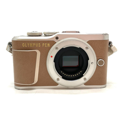 【全額返金保証】【最速発送】OLYMPUS デジタル一眼 PEN E-PL9 EZダブルズームキット [ブラウン] 美品 動作確認済