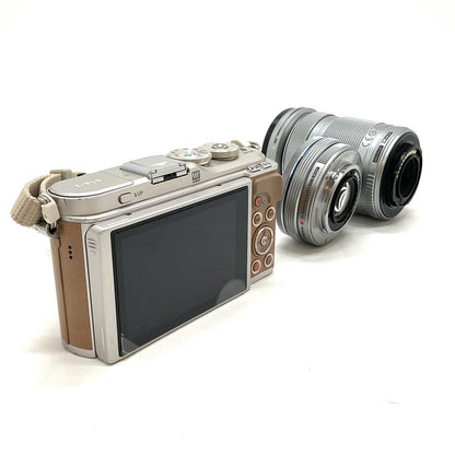 【全額返金保証】【最速発送】OLYMPUS デジタル一眼 PEN E-PL9 EZダブルズームキット [ブラウン] 美品 動作確認済