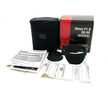 【全額返金保証】【最速発送】SIGMA 20mm F1.8 EX DG ASPHERICAL RF Canon 美品 動作確認済