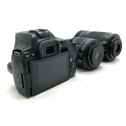 【全額返金保証】【最速発送】Canon デジタル一眼 EOS Kiss X10 ダブルズームキット ブラック 動作確認済