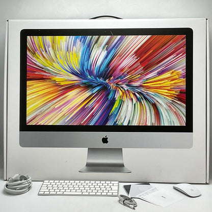 【全額返金保証】【最速発送】Apple iMac 27インチ 6コア intel core i5 24GB フュージョンドライブ 1TB シルバー 美品 動作確認済