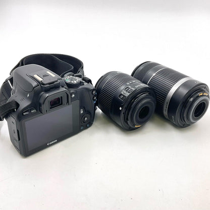 【全額返金保証】【最速発送】Canon デジタル一眼 EOS Kiss X7 ダブルズームキット ブラック 動作確認済