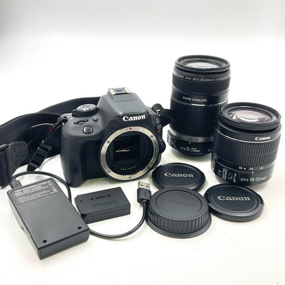 【全額返金保証】【最速発送】Canon デジタル一眼 EOS Kiss X7 ダブルズームキット ブラック 動作確認済