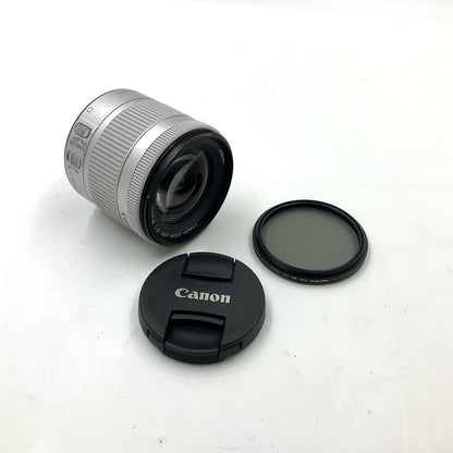 【全額返金保証】【最速発送】Canon EF-S18-55mm F4-5.6 IS STM [シルバー] 美品 動作確認済