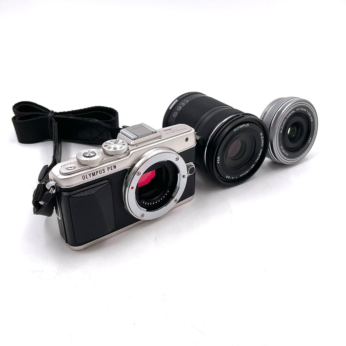 【全額返金保証】【最速発送】OLYMPUS デジタル一眼 PEN Lite E-PL7 EZダブルズームキット シルバー 美品 動作確認済