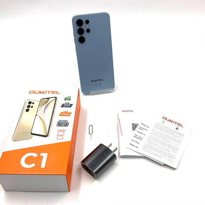【全額返金保証】【最速発送】OUKITEL C1 128GB ブルー SIMフリー C1 白ロム 美品 動作確認済