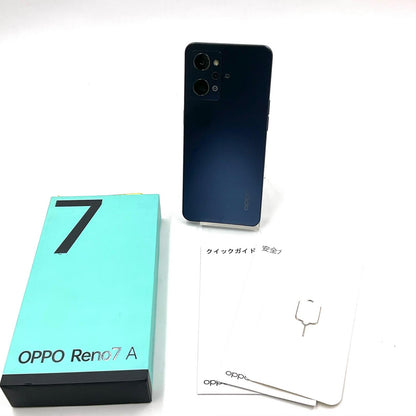 【全額返金保証】【最速発送】OPPO Reno 7 A 128GB ブラック SIMフリー CPH2353 白ロム 美品 動作確認済