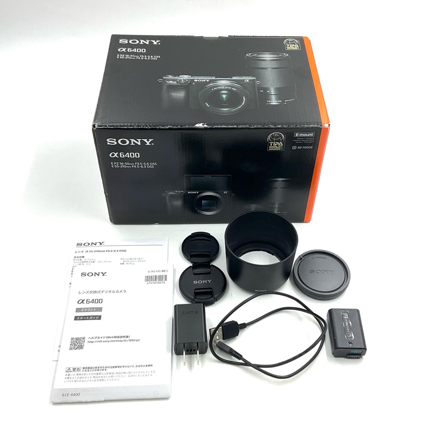 【全額返金保証】【最速発送】Sony デジタル一眼 α6400 ILCE-6400Y ダブルズームレンズキット ブラック 美品 動作確認済