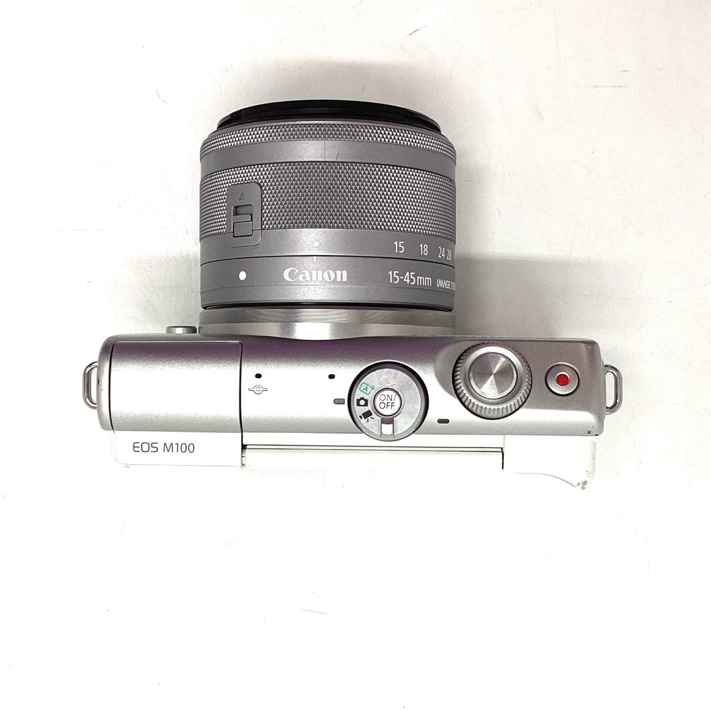 【全額返金保証】【最速発送】Canon デジタル一眼 EOS M100 EF-M15-45 IS STM レンズキット [ホワイト] 美品 動作確認済