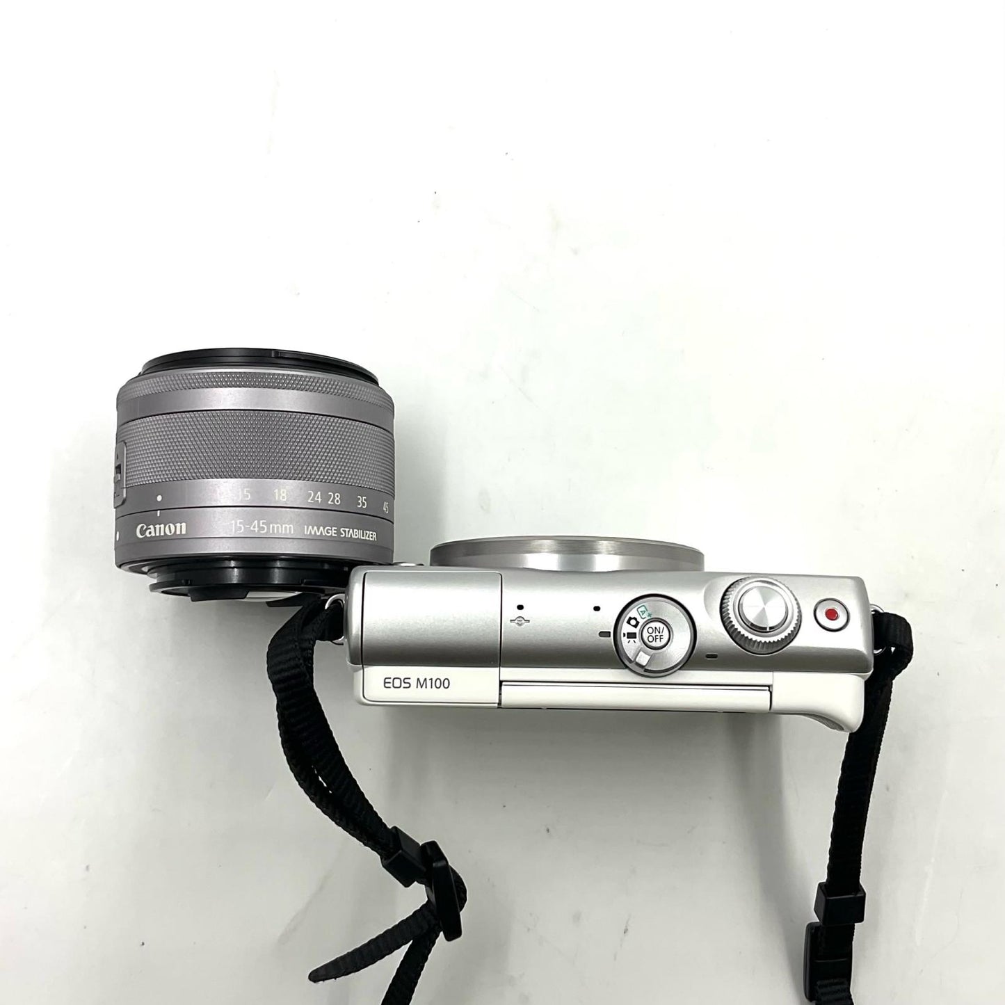 【全額返金保証】【最速発送】Canon デジタル一眼 EOS M100 EF-M15-45 IS STM レンズキット [ホワイト] 美品 動作確認済