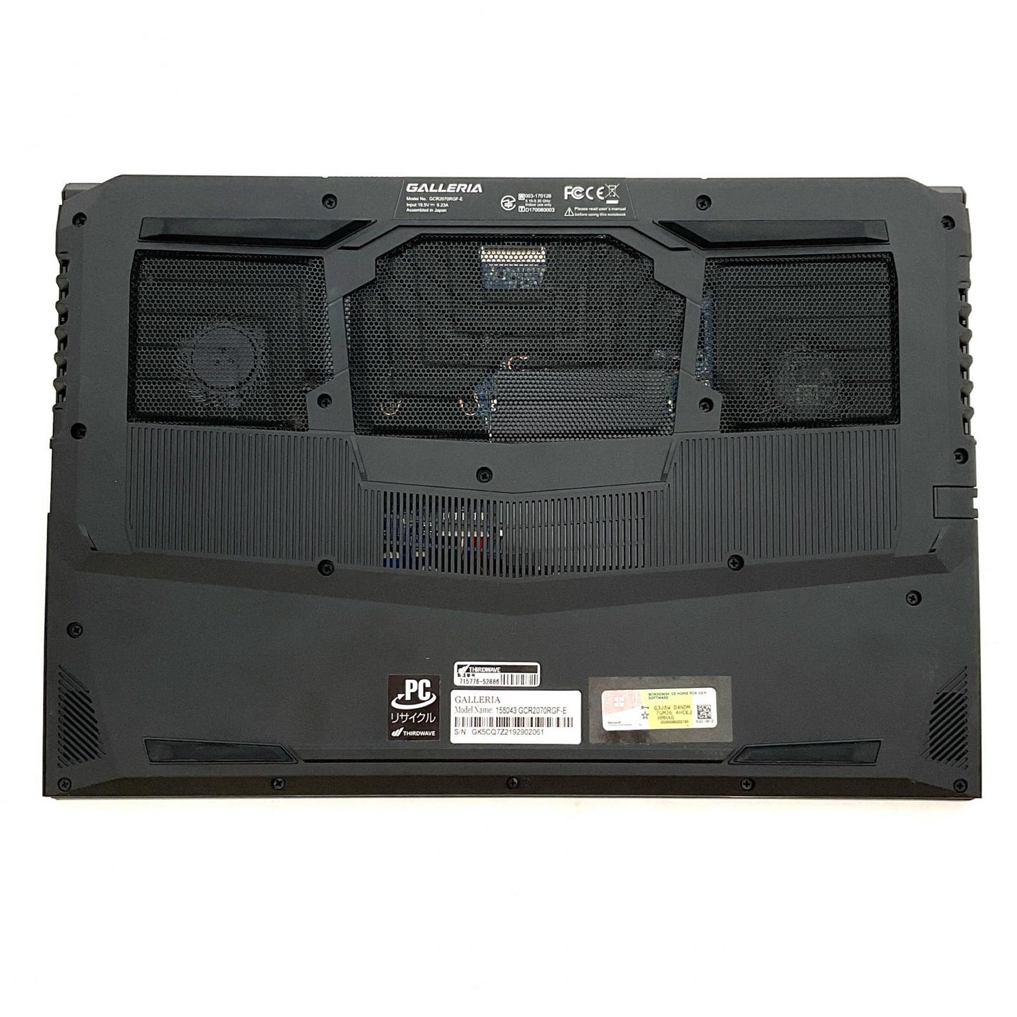 【全額返金保証】【最速発送】ドスパラ GALLERIA GCR2070RGF-E i7-9750H 16GB SSD 512GB RTX 2070 100% 美品 動作確認済