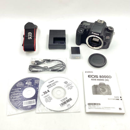 【全額返金保証】【最速発送】Canon デジタル一眼 EOS 8000D ボディ ブラック 美品 動作確認済