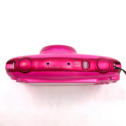【全額返金保証】【最速発送】Nikon コンパクトデジタルカメラ COOLPIX W100 [ピンク] 美品 動作確認済